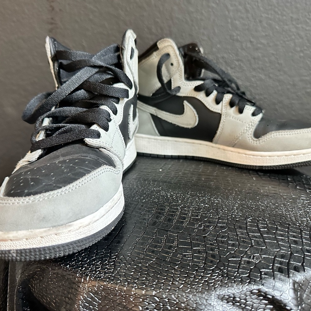 Black and Gray High-Top Sneakers